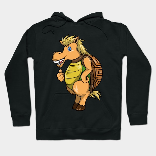 Funny horse as a turtle Hoodie by Markus Schnabel